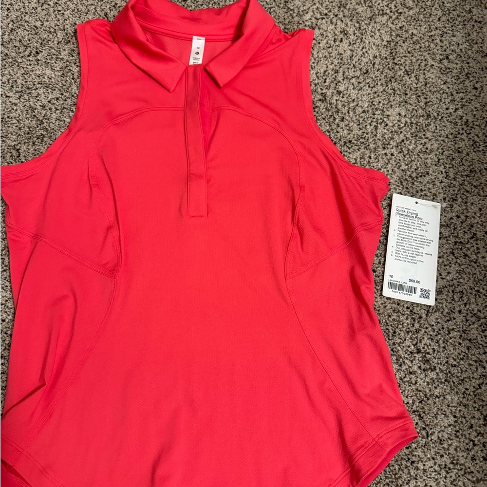 Lululemon quick-drying sleeveless polo, sz 10
